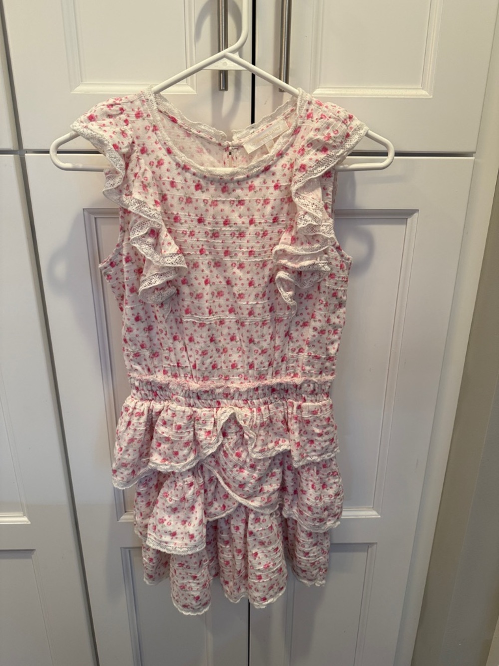 LoveShackFancy Pink Floral Ruffle Sundress